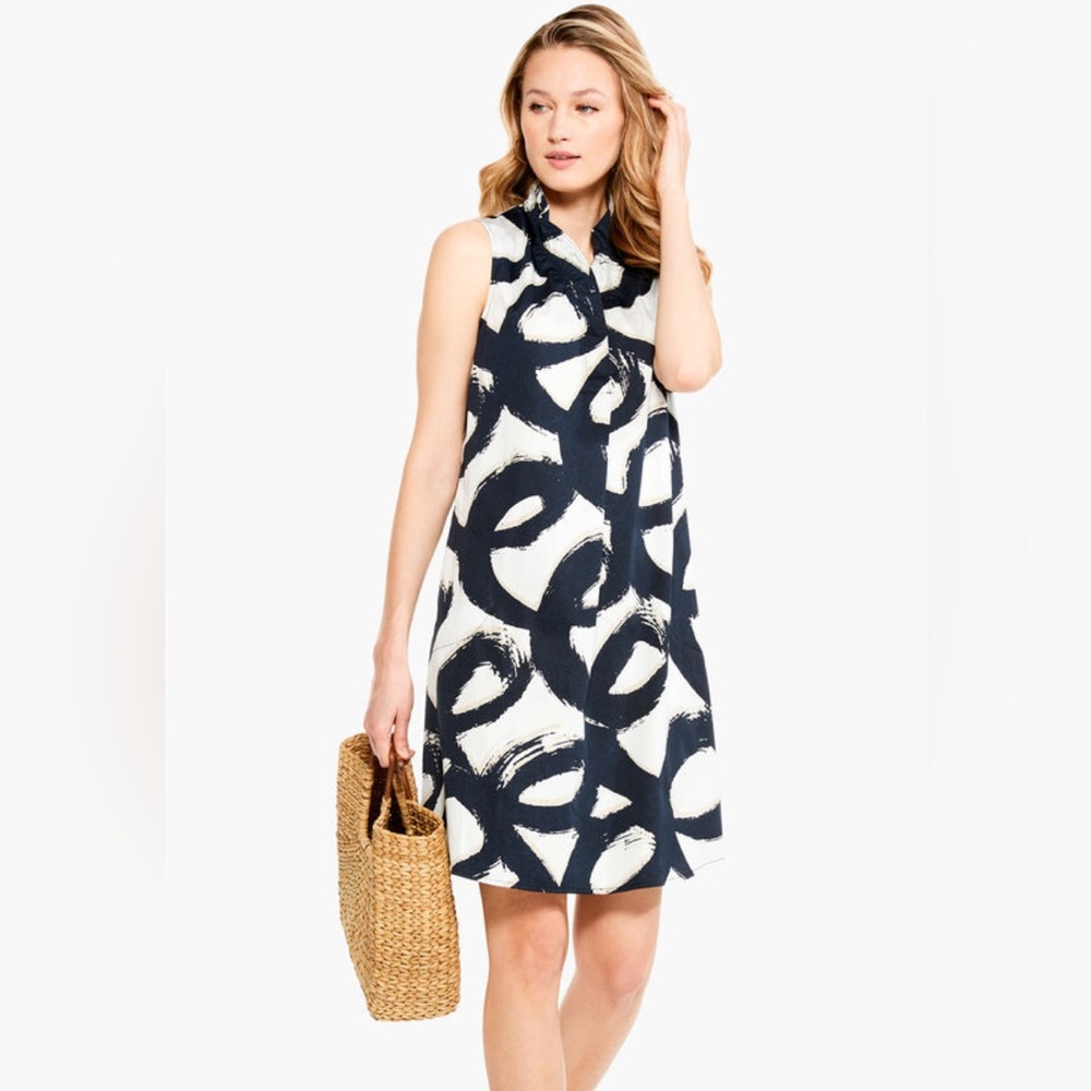 NIC+ZOE Black and White Sleeveless Midi Dress
